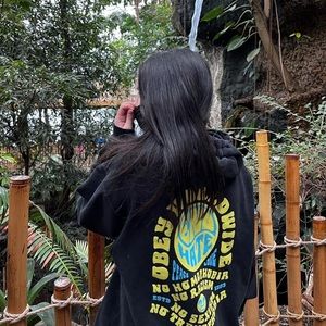 “End hate” obey graphic hoodie